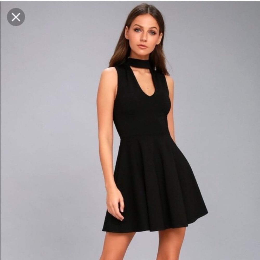 Lulu's loving you is easy black choker dress